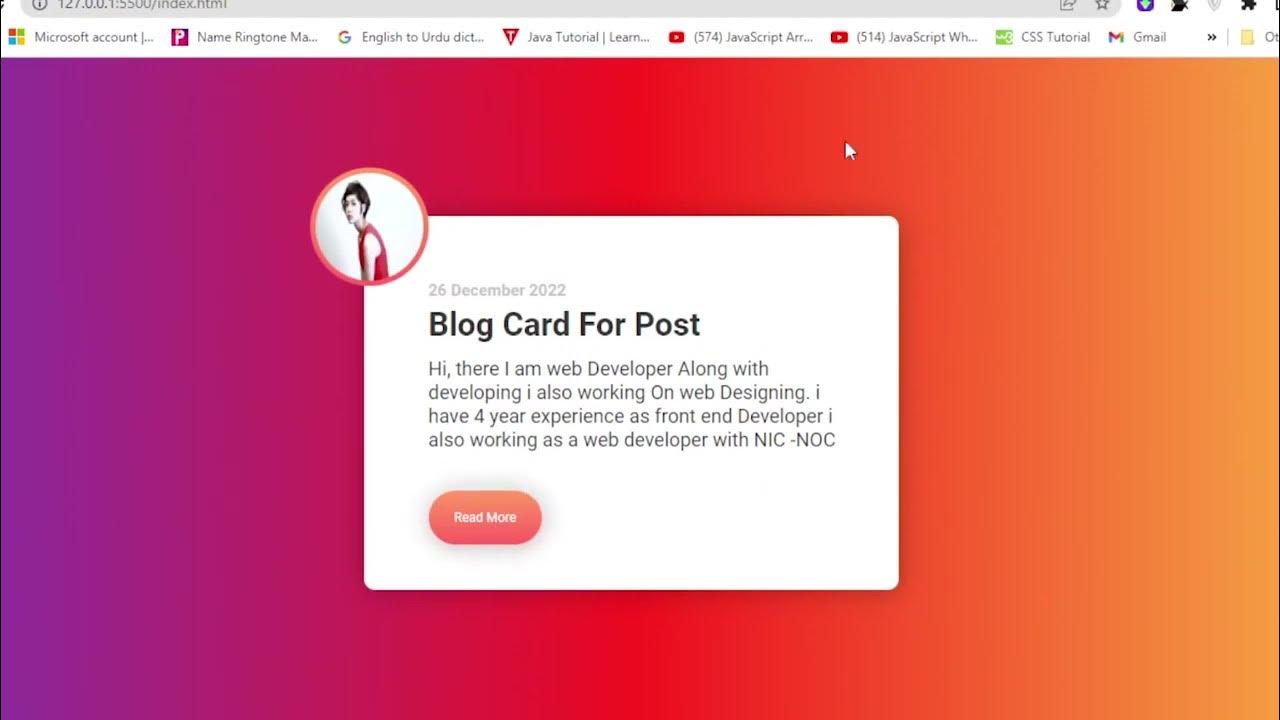 how to Build a Responsive Blog Post Card | HTML and CSS Tutorial Part 2 ...
