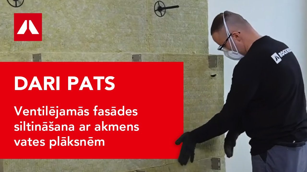 Ventilējamās fasādes siltināšana ar akmens vates plāksnēm