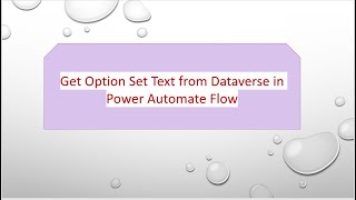 Get Option Set Text from Dataverse in Power Automate Flow
