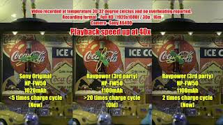 Ravpower versus Sony original NP-FW50 battery endurance test