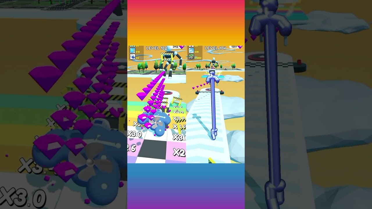 LEVEL 102 & 104 COMPARISON | TALL MAN RUN GAMEPLAY 