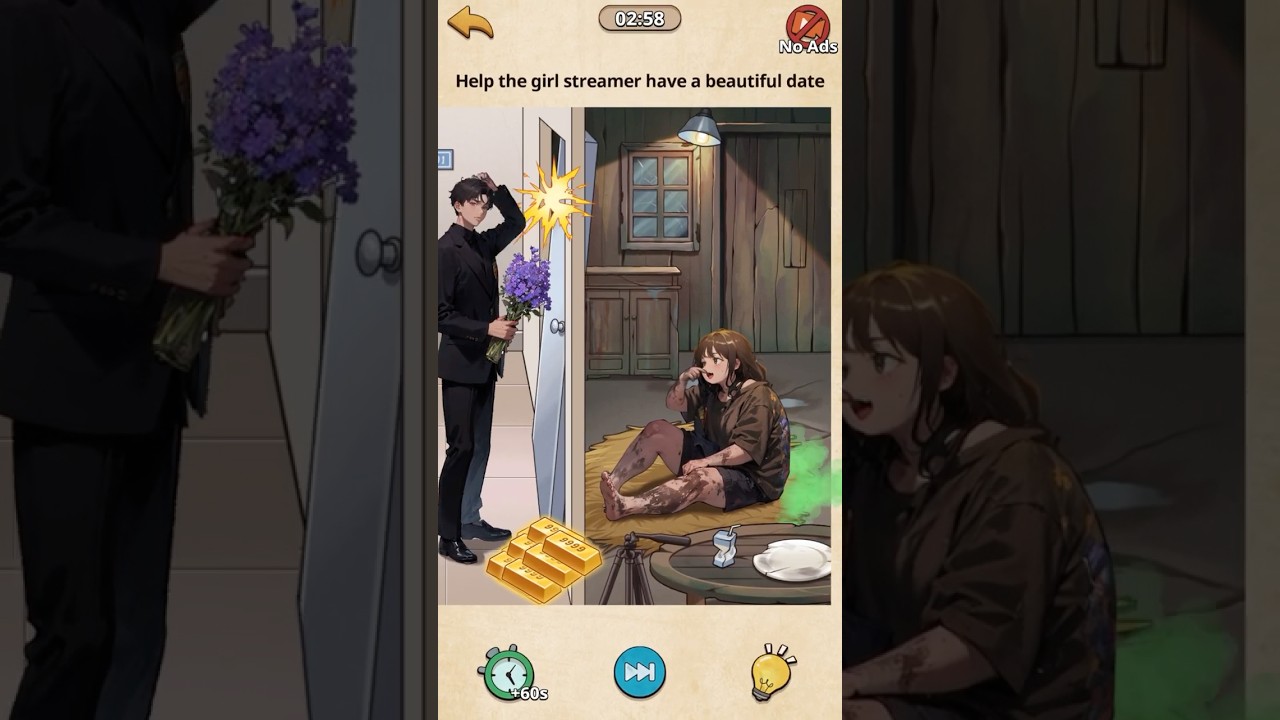 Nightmare puzzle New | Level 59 help the girl streamer have a beautiful date #casualgame #puzzle