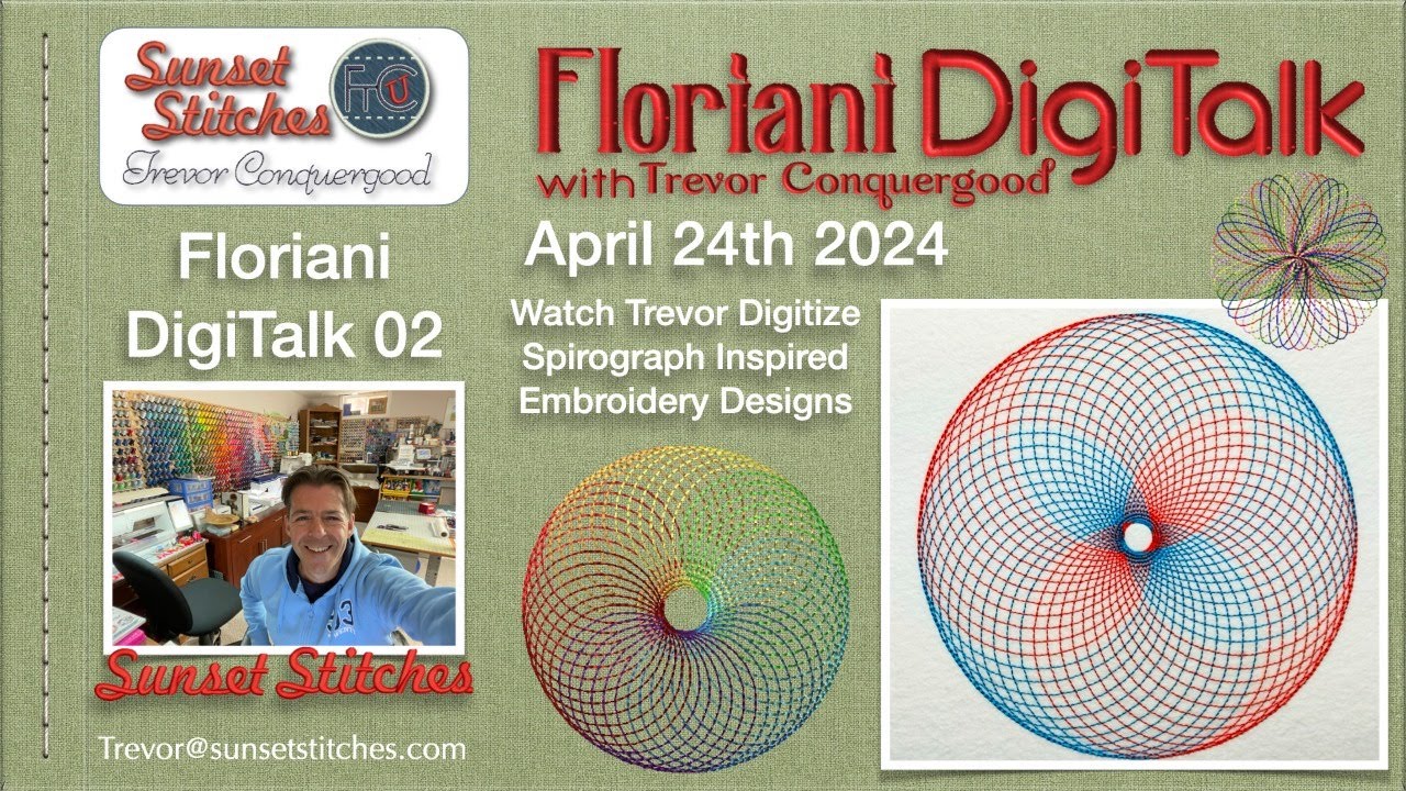Embroidery inspired by spirograph digi talk 02 with trevor