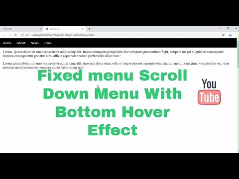 Fixed menu  Scroll Down  Menu With Bottom Hover Effect Fixed Nav Bar | Hassan Ali