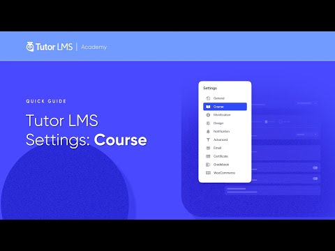 Tutor LMS Settings: Course