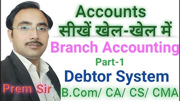 Branch Accounting I Debtor System I Part 1I for B Com, CA Intermediate, CS, CMA