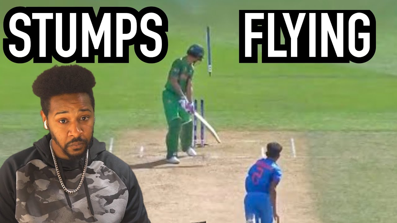 AMERICAN REACTS TO 12 STUMPS FLYING CRAZY IN CRICKET | CRAZY DELIVERIES ...