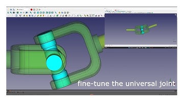 FreeCAD Tutorial Assembly 4 - Universal Joint Mechanism & Animation Part 2 - Fine-Tune The Joint