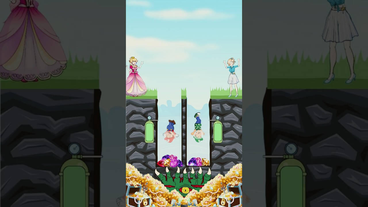 Diving Madness: Mario Family vs Luigi Family Epic Battle!