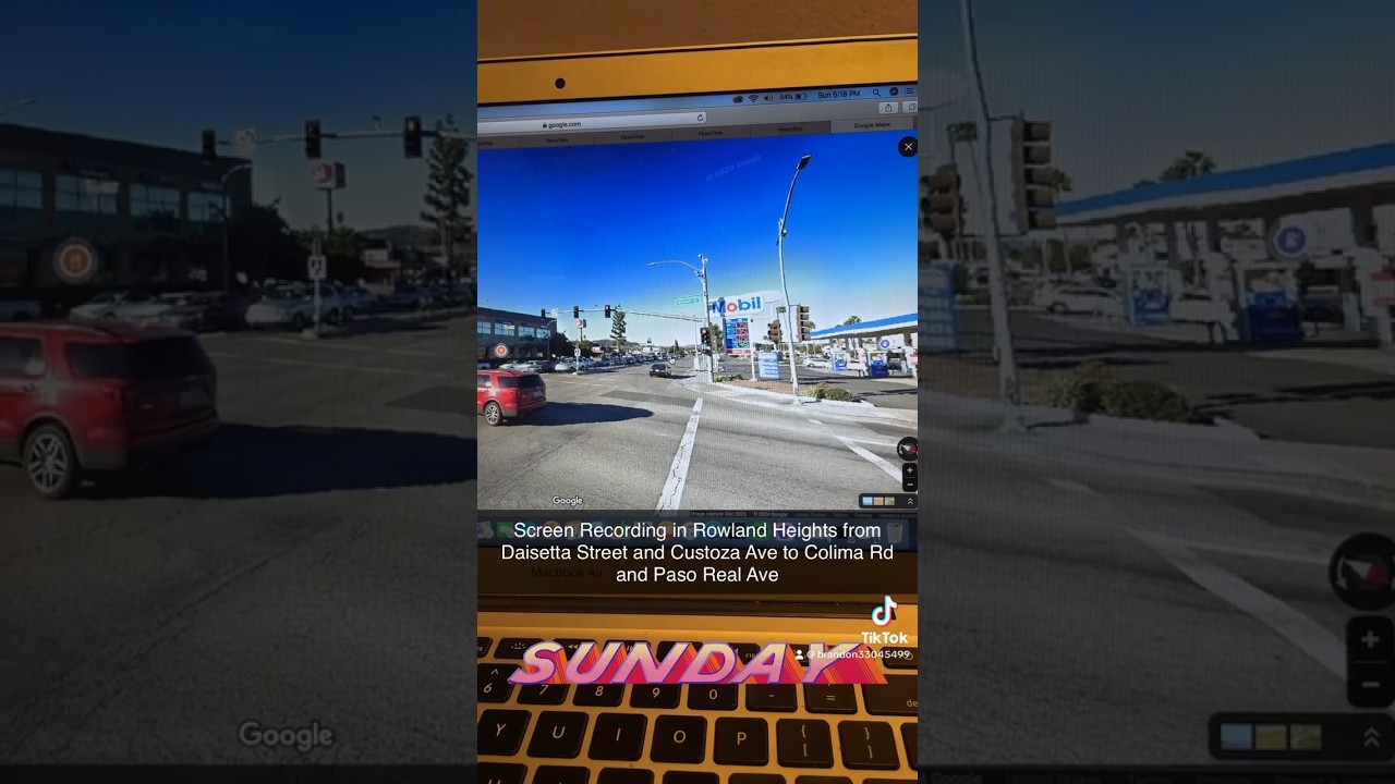 Screen Recording in Rowland Heights from Daisetta St and Custoza Ave to