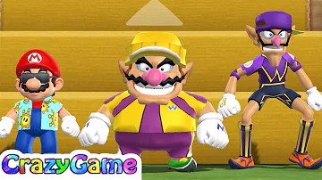 Mario Party 9 Step It Up - Mario vs Wario vs Waluigi Gameplay (Master CPU)