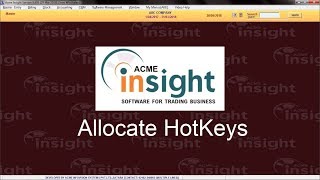 Allocate Hotkeys In Acme Insight Software [Hindi] screenshot 4