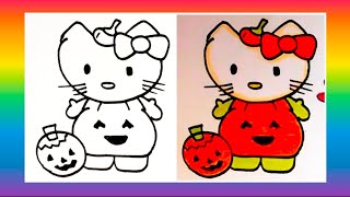 How To Draw A Pumpkin Hello Kitty Easy Halloween Hello Kitty Drawing