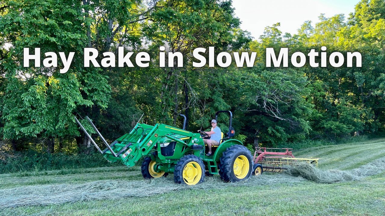 1960's New Holland Hay Rake in Slow Motion: INCREDIBLE TO SEE! # ...