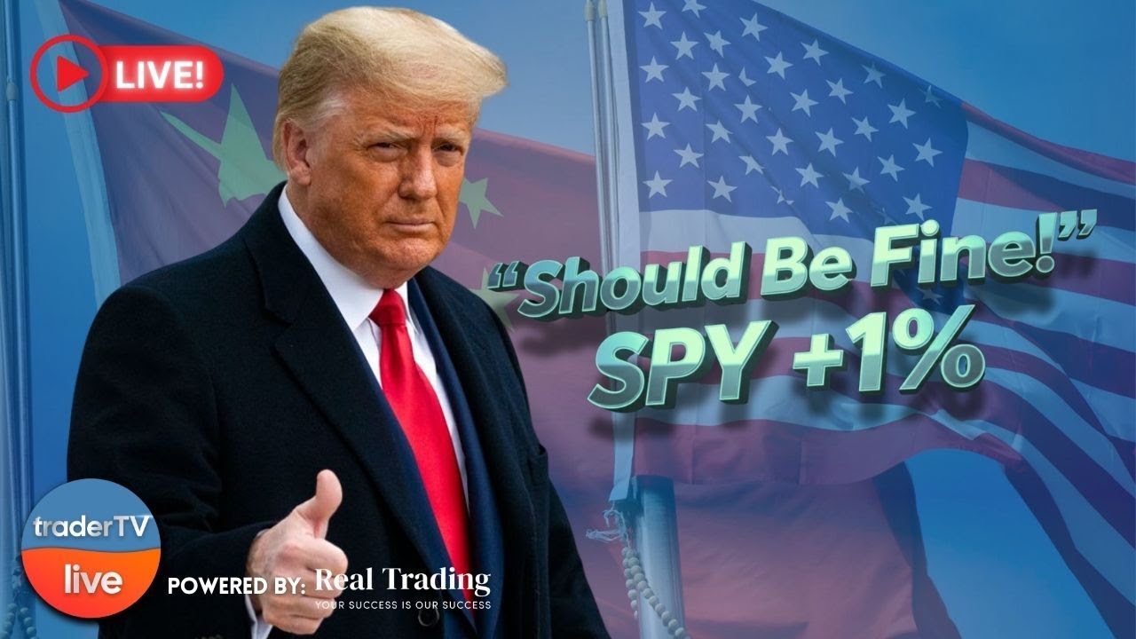 Stocks Rebound 🚀 Trump Calms China Fears | $NVDA $AMD $JPM Trades | Live  Trading Oct 13