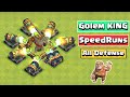 GOLEM KING SPEEDRUNS All Defenses | Clash of Clans