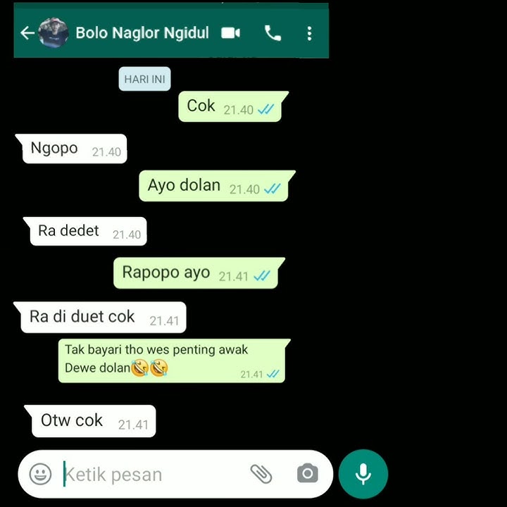 Mentahan chating WhatsApp