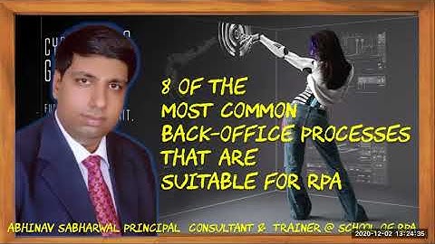 8  back-office processes suitable for RPA | Explained | School OF RPA