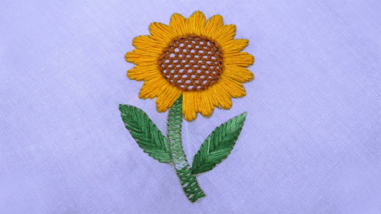 Hand Embroidery Sunflower Embroidery Design Hand Embroidery Designs