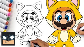 super mario how to draw cat mario