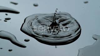 Water drip into puddle closeup , slow motion, shot on Phantom Flex 4K | Stock Footage - Envato e...