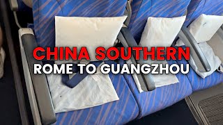China Southern Airlines Review, Economy Class Flight from Rome to Guangzhou, Seating, Legroom, Meals