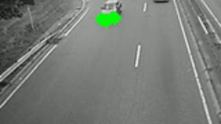 Optical flow applied to traffic video with overlay using Matlab