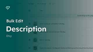 Bulk Edit Etsy Descriptions in Vela