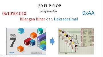 LED Flip-flop menggunakan Bilangan Biner dan Heksadesimal