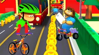Golmaal Junior Cartoon Running Game - Puppy Bhai vs Madhav Cycle Racing screenshot 3