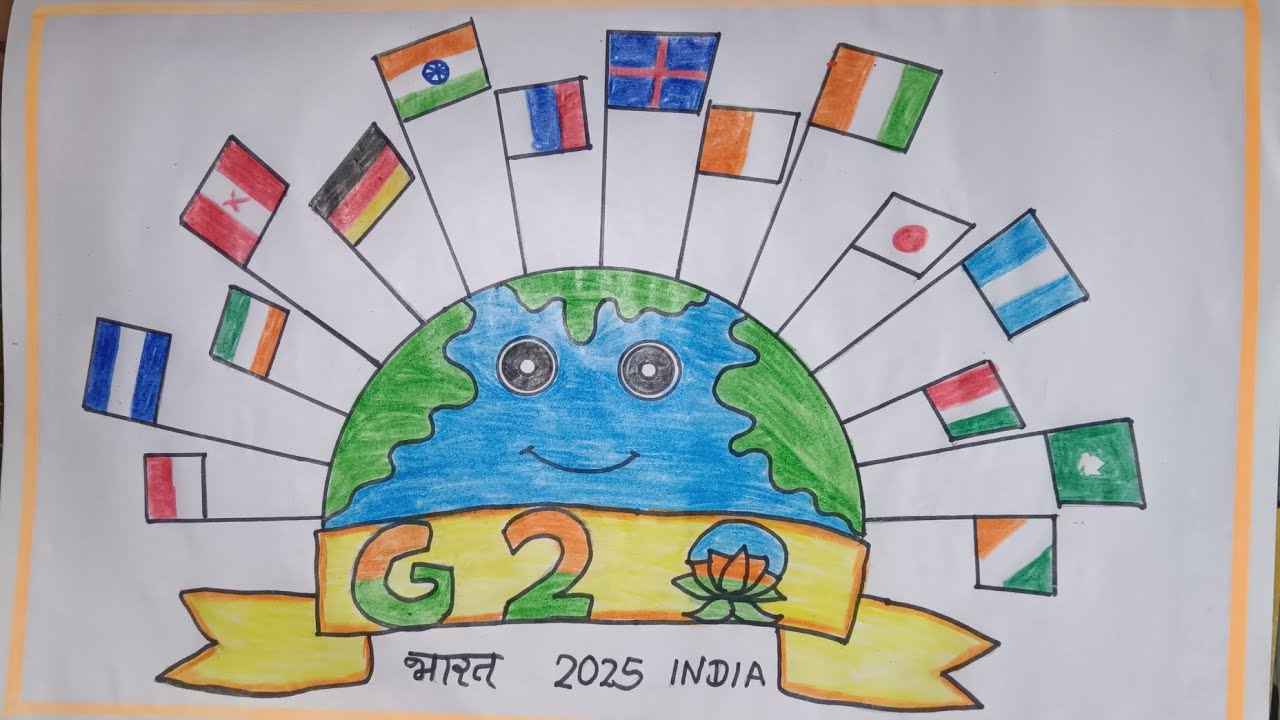 G20 Drawing /G20 India Logo Drawing /One Earth One Family One Future /Chart On G20/Poster On G20