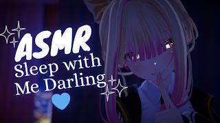 ASMR Sleep with Me Darling 💙 [Ear cleaning, Brushing, Heartbeats]