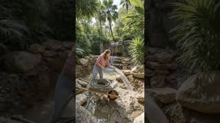 She Built This Jungle Pool Alone 😳💧 | Full Transformation