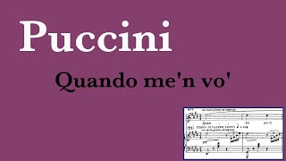 Puccini - Quando Men Vo From La Bohème Piano Karaoke