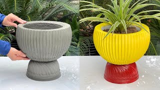 Beautiful and creative  How to make plant pots from plastic molds combined with cement