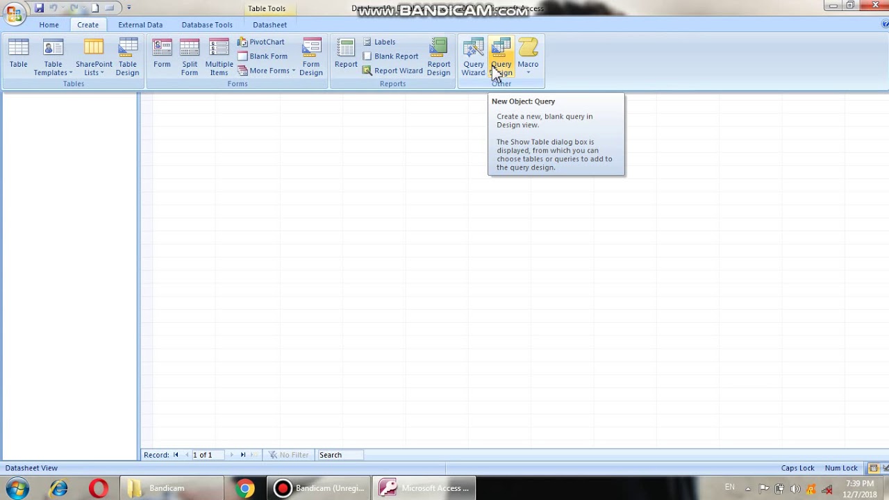 BEST AND EASY WAY TO CREATE TABLE IN MS ACCESS FOR DATA BASE - YouTube