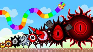 Numberblocks Snake Vs Evolution Of Sprunki Mr.sun Best Phase 1 - 11