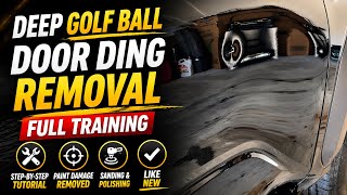 Deep Golf Ball Door Ding Repair (Full Training) | Paint Correction + PDR Tutorial