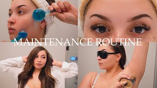 Video thumbnail of "MY INTENSE AT HOME BEAUTY MAINTENANCE ROUTINE. | lash extensions, nails, laser, blowout, & more |"