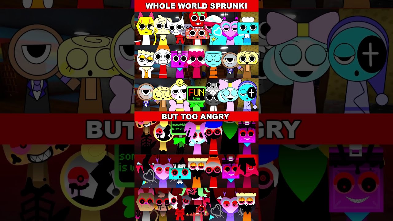 WHOLE WORLD SPRUNKI BUT TOO ANGRY MIX VERSION Shorts Sprunki