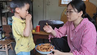 三嫂閒著又去釣魚用小河魚來炸魚酥香噴噴的把小湯圓饞哭了【農人家三嫂】