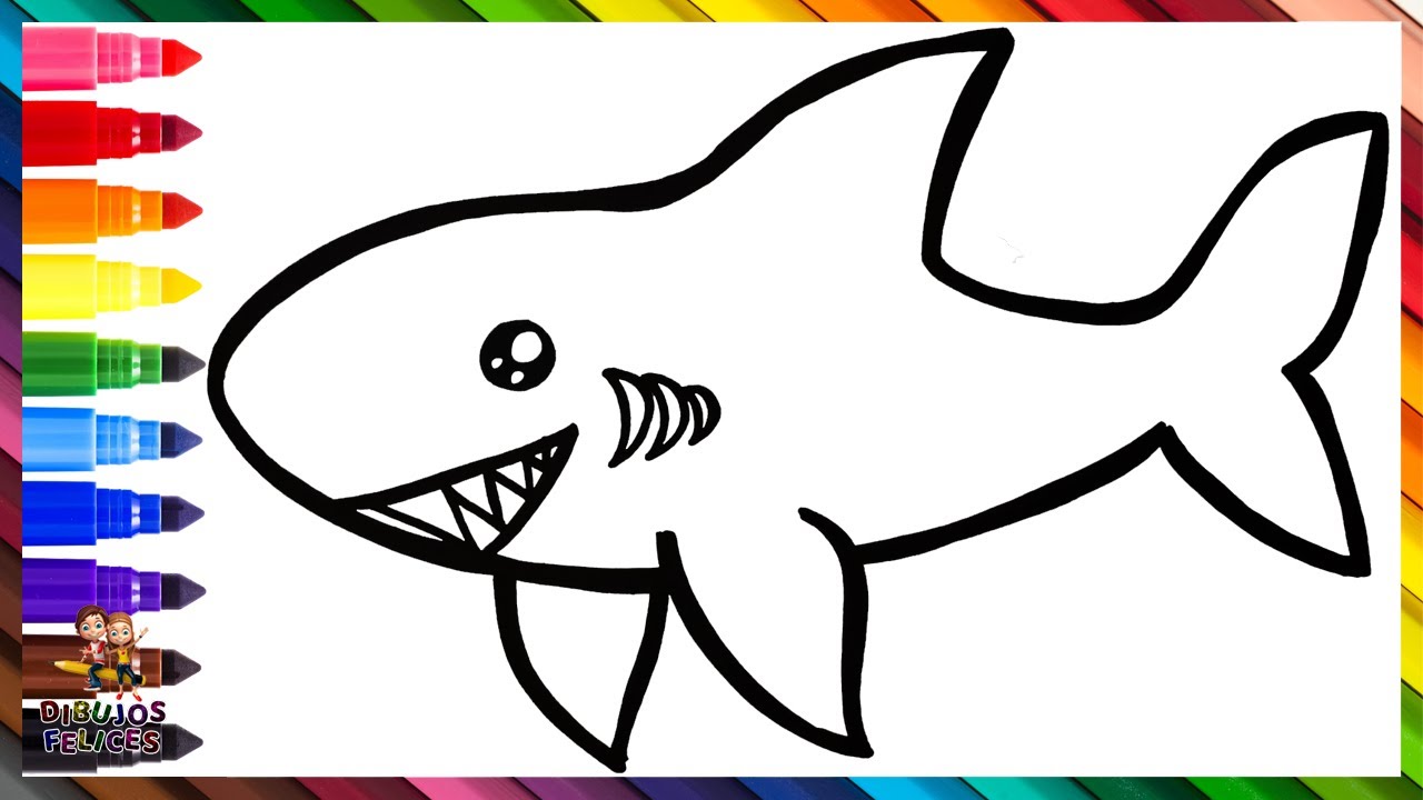 Cómo Dibujar Un Tiburón ???????? Dibuja y Colorea Un Lindo Tiburón Arcoiris ????  Dibujos Para Niños - YouTube