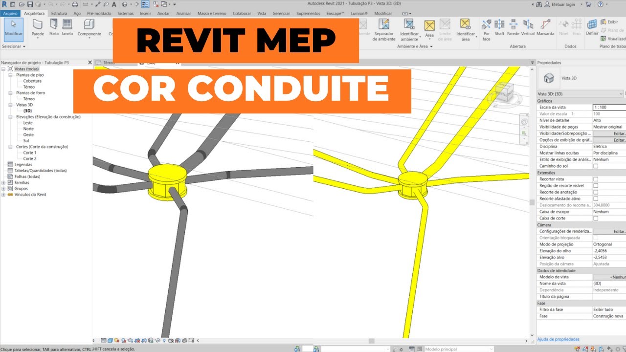 Revit Mep - Cor do Conduite