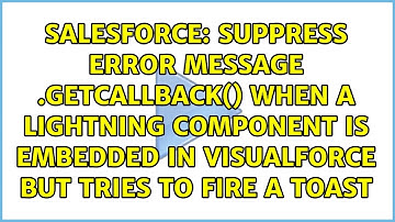 Suppress error message $A.getCallback() when a Lightning Component is embedded in Visualforce...