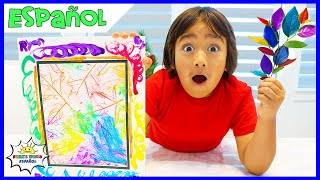 Cómo hacer bricolaje para colorear hojas frotando arte con Ryan's World screenshot 3