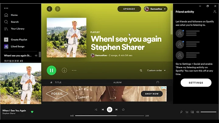 Stephen Sharer When I See You Again in Spotify