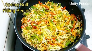 Spring Roll Filling Recipe | Chicken And Vegetable Spring Roll Filling | Spring Roll Filling