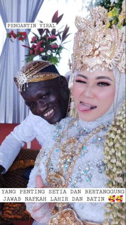 wanita cantik Indonesia nikah dengan pria Africa ‼️#pengantinviral #unik #nikah #africa #shorts