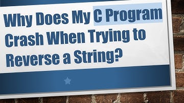 Why Does My C Program Crash When Trying to Reverse a String?