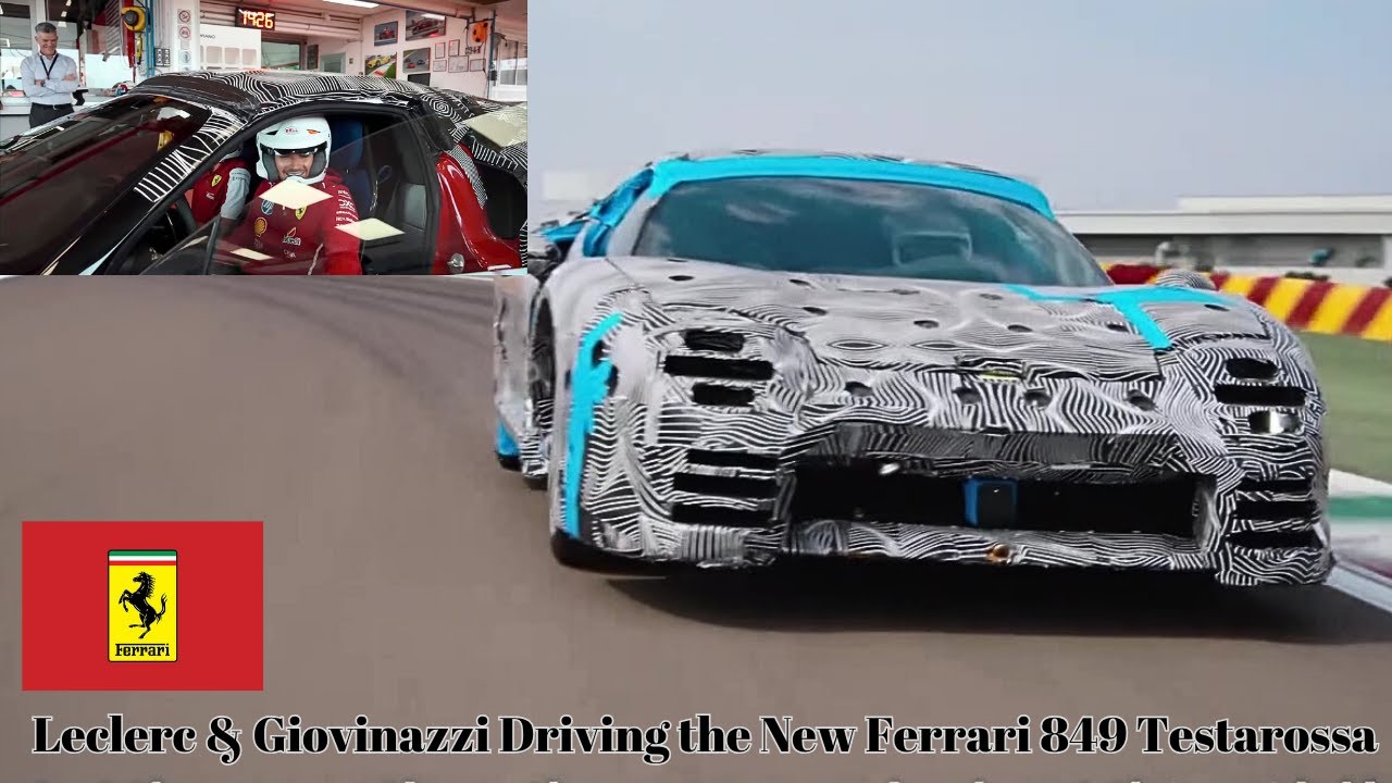 Leclerc & Giovinazzi Driving the New Ferrari 849 Testarossa. - YouTube